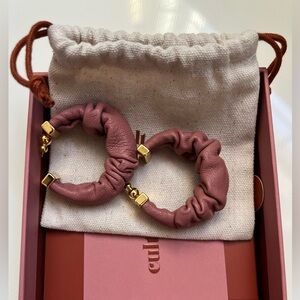 Cult Gaia Sanura Leather Earrings with Gold Detail